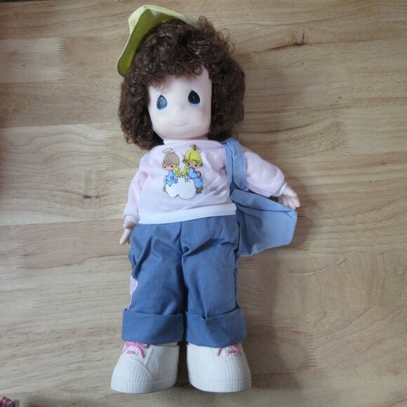 Precious Moments 16" Doll - Blue Shopping Bag - Yellow Visor - Picture 2 of 9